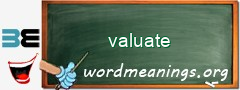 WordMeaning blackboard for valuate